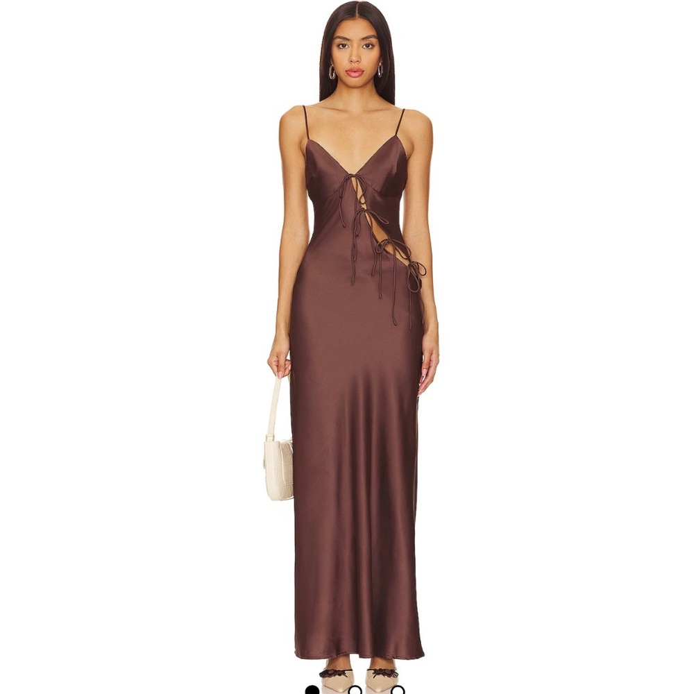 Revolve Lioness Brown Slip Dress for Wedding Nights NEW